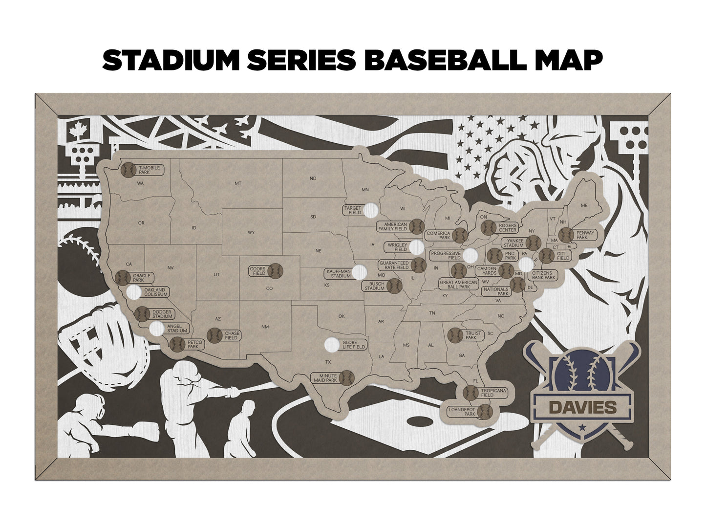 Professional Baseball Stadium Travel Map