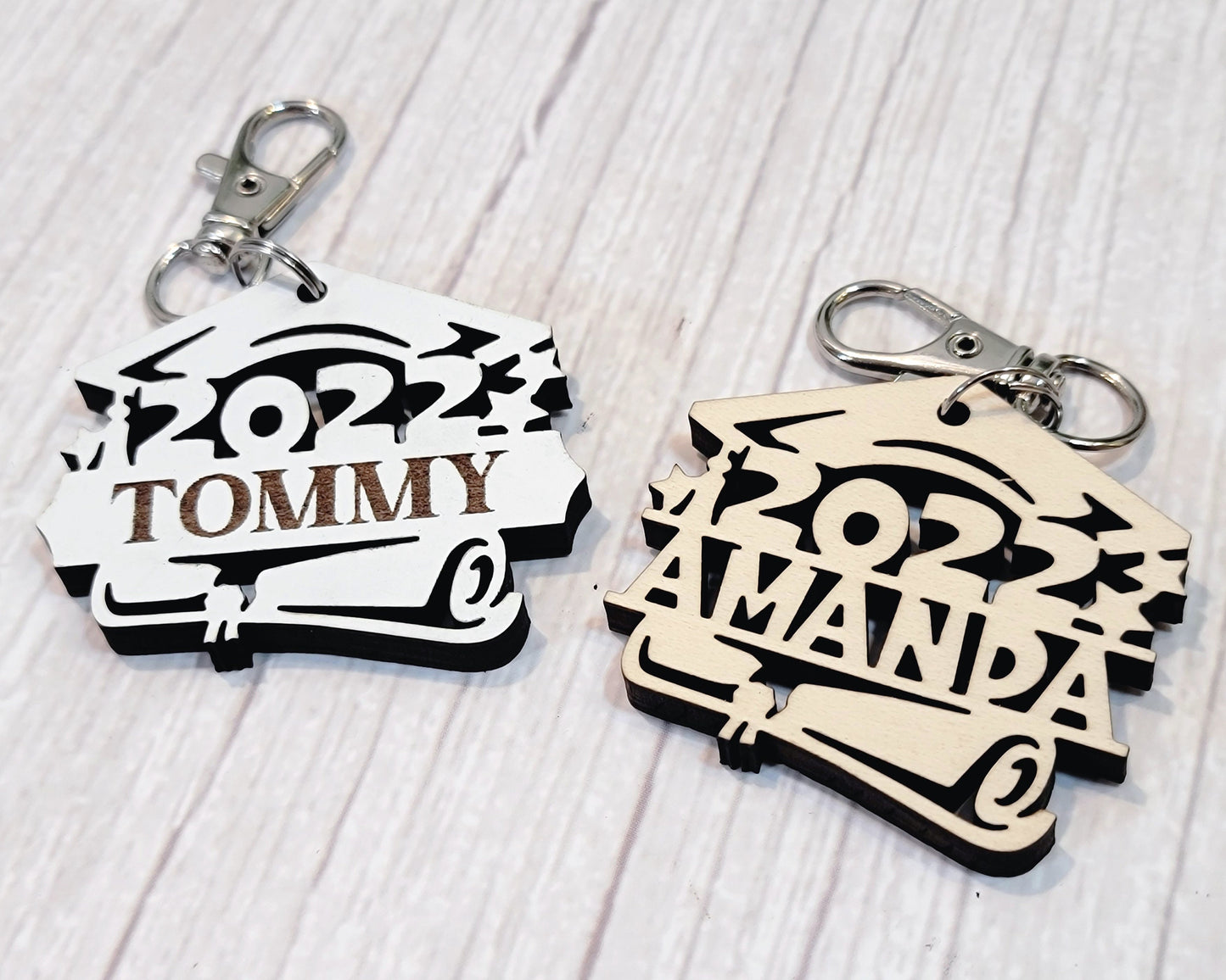 Class of 2025 | Class of 2026 | Class of 2027 | Graduate Personalized Keychain | Handcrafted | Wooden | Laser-Cut | Gift