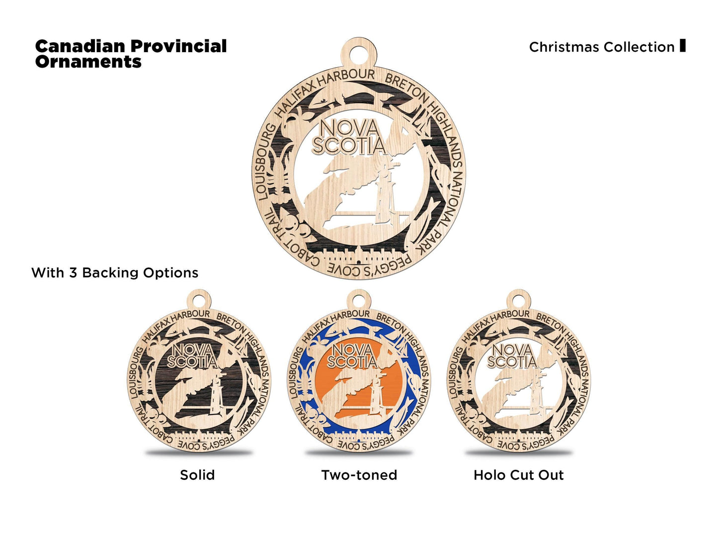 Nova Scotia Province Travel Ornaments