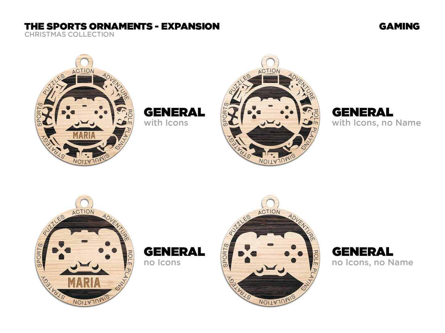 Gaming | Gamer Personalized Ornaments | Handcrafted | Wooden | Laser-Cut | Gift
