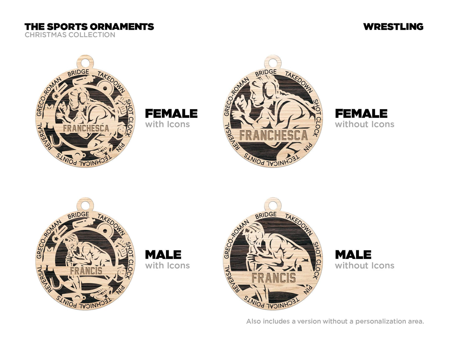Wrestling Personalized Ornaments