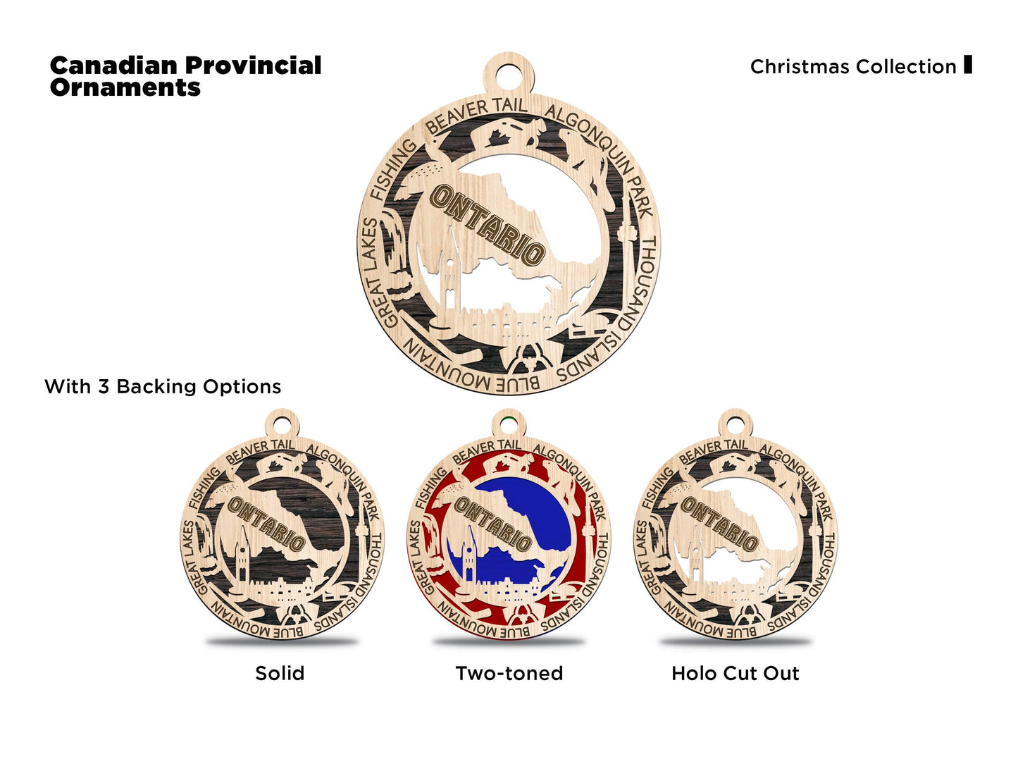 Ontario Province Travel Ornaments