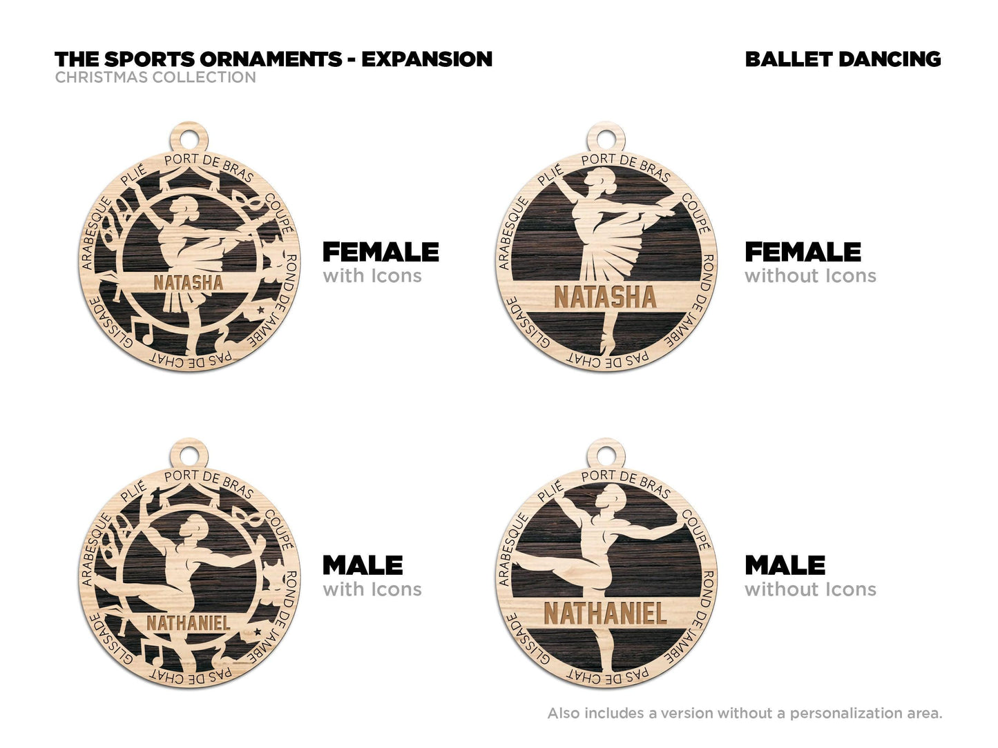 Ballet Dancer Personalized Ornaments