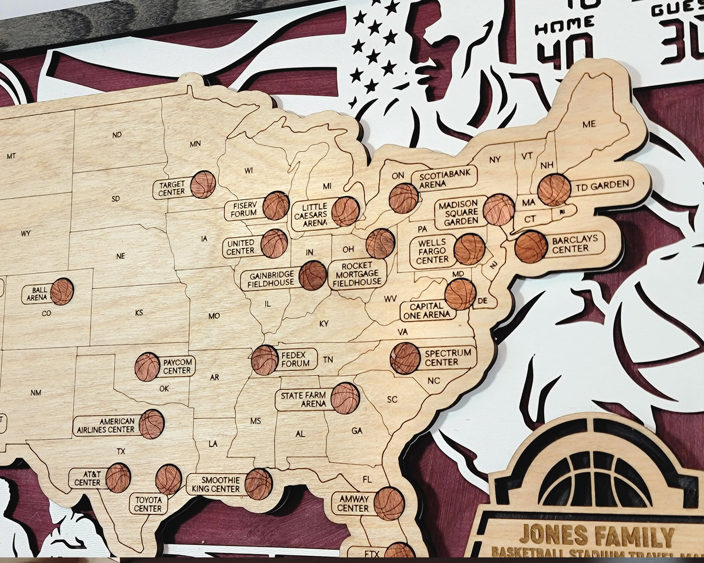 Professional Basketball Stadium Travel Map