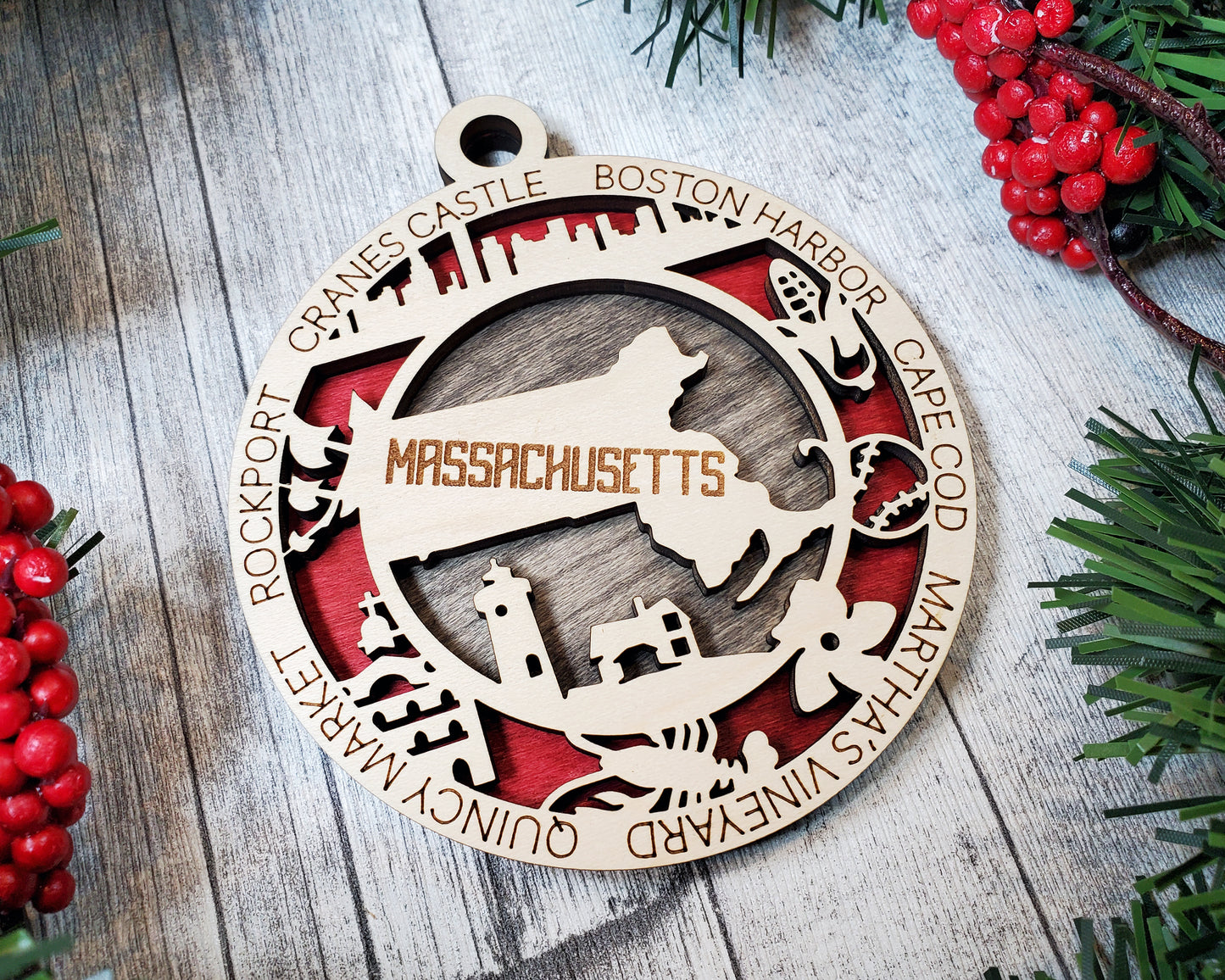 Massachusetts Ornament