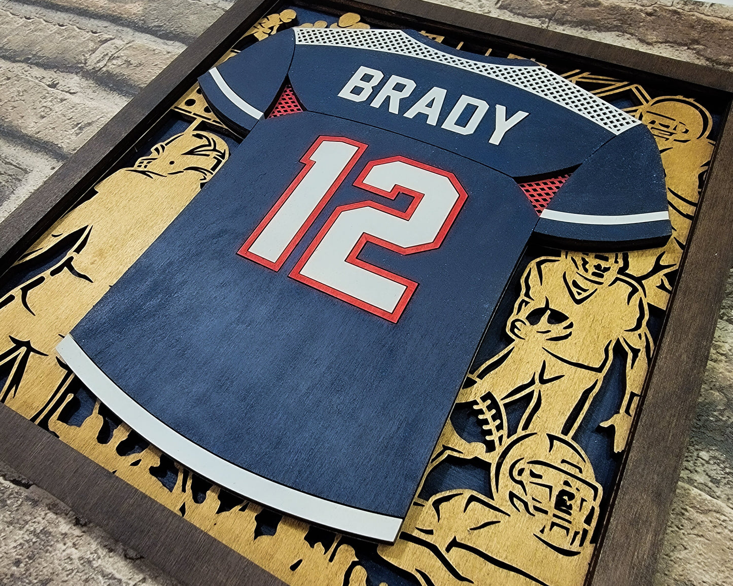 Football Jersey Plaques Unique Grad or Senior Night Gift - Personalize with Player Name and Stats, Team Name, Number and Colors!