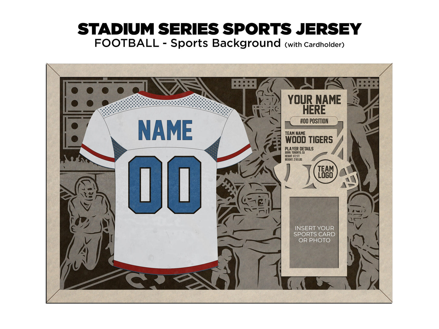 Football Jersey Plaques Unique Grad or Senior Night Gift - Personalize with Player Name and Stats, Team Name, Number and Colors!