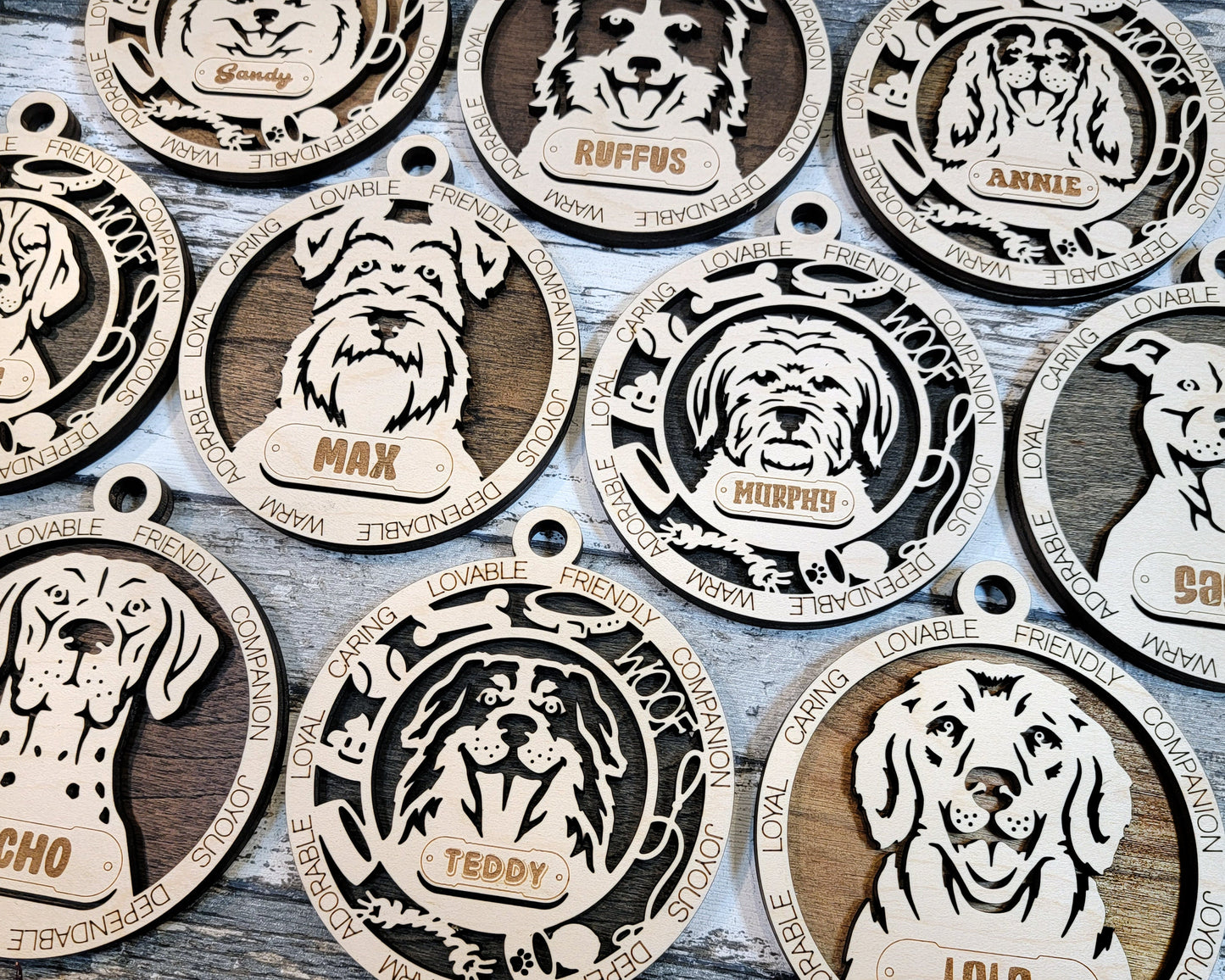 Pet Personalized Ornaments (Part 1) | Handcrafted | Wooden | Laser-Cut | Gift