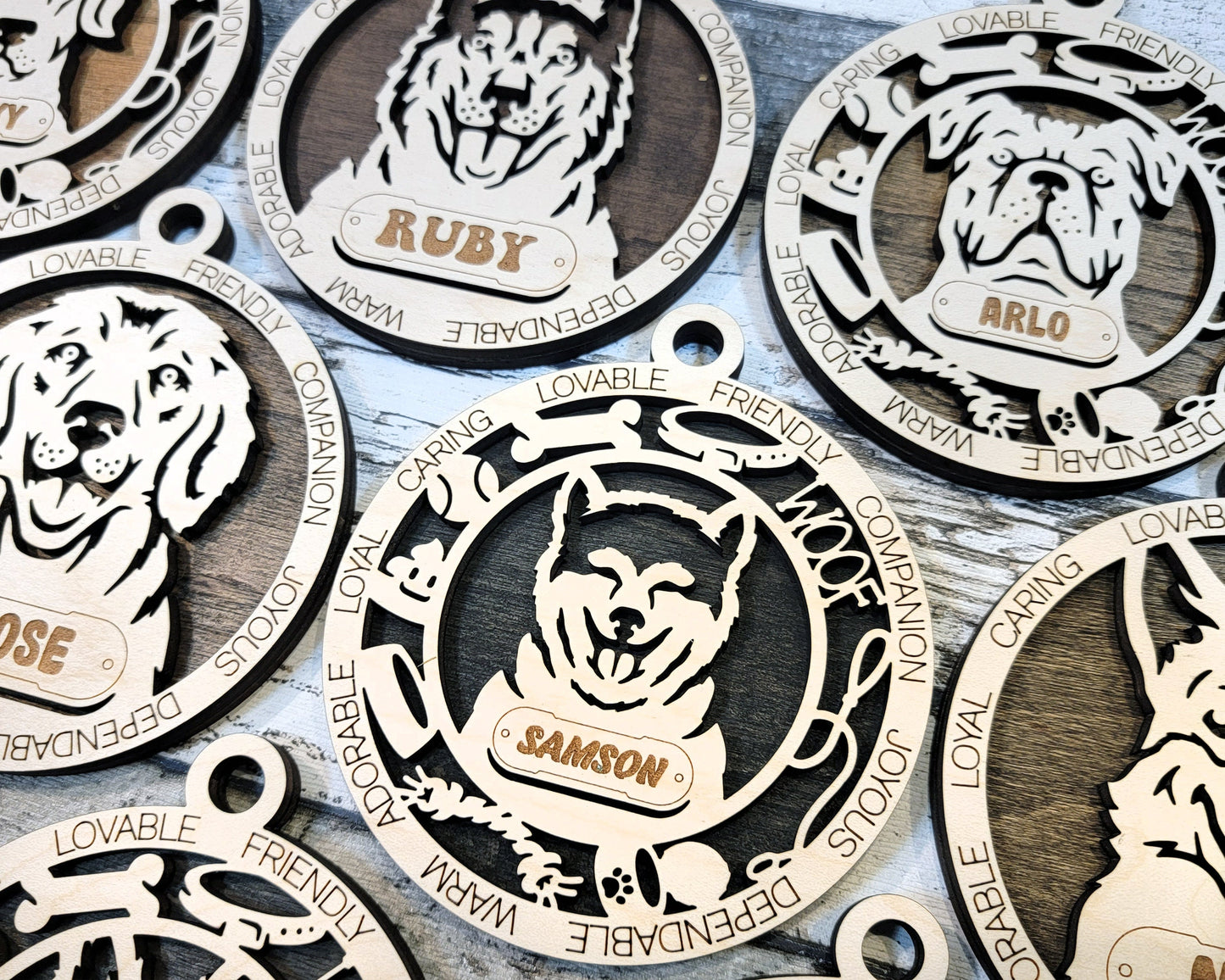 Pet Personalized Ornaments (Part 1) | Handcrafted | Wooden | Laser-Cut | Gift