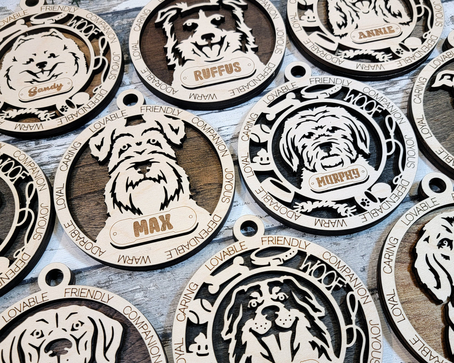 Pet Personalized Ornaments (Part 1) | Handcrafted | Wooden | Laser-Cut | Gift