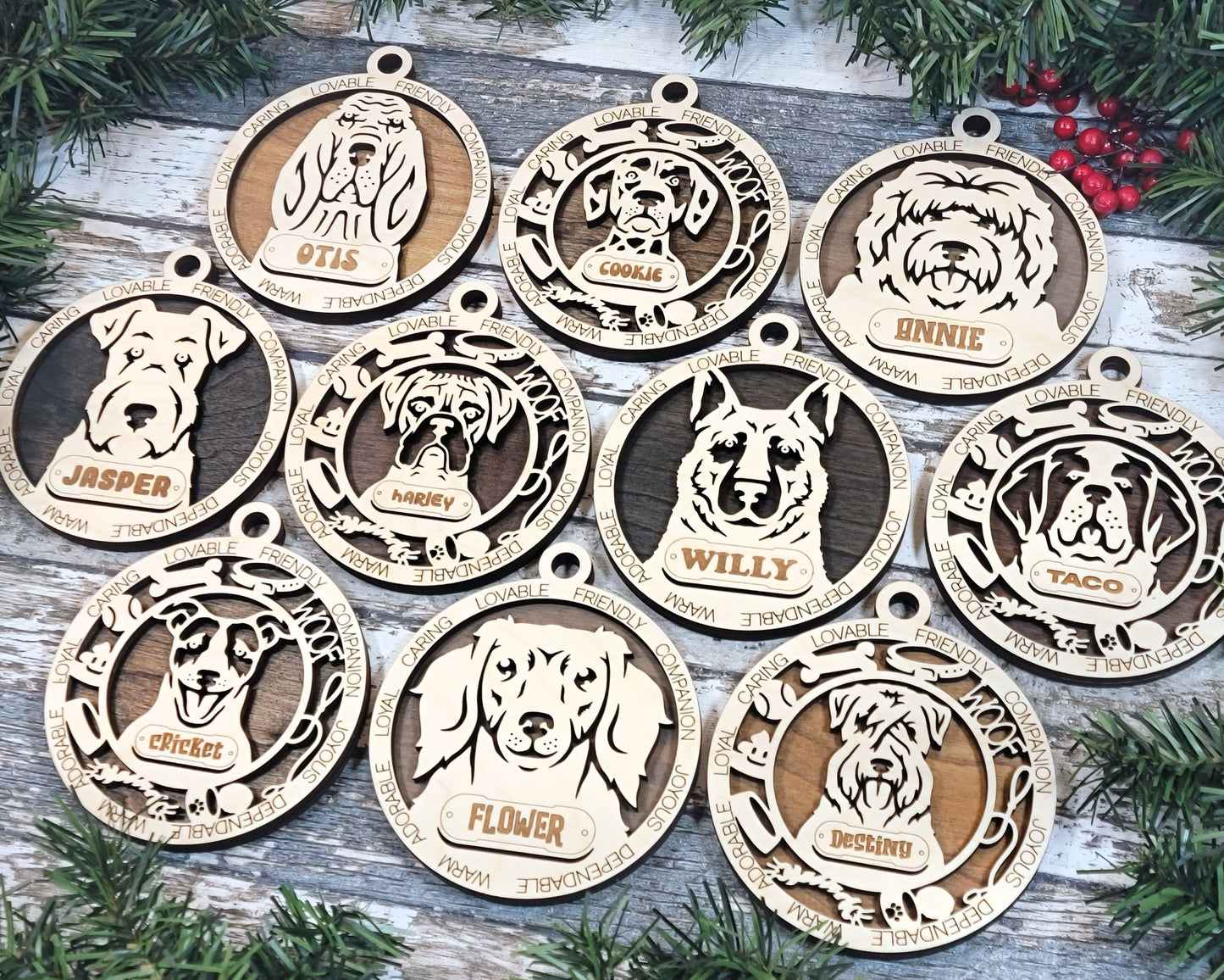 Pet Personalized Ornaments (Part 2) | Handcrafted | Wooden | Laser-Cut | Gift