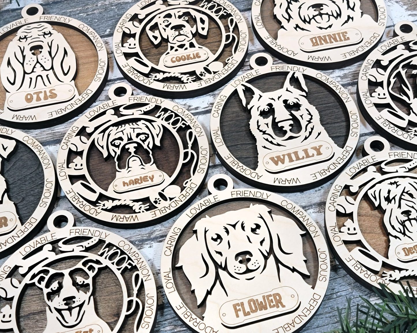 Pet Personalized Ornaments (Part 2) | Handcrafted | Wooden | Laser-Cut | Gift