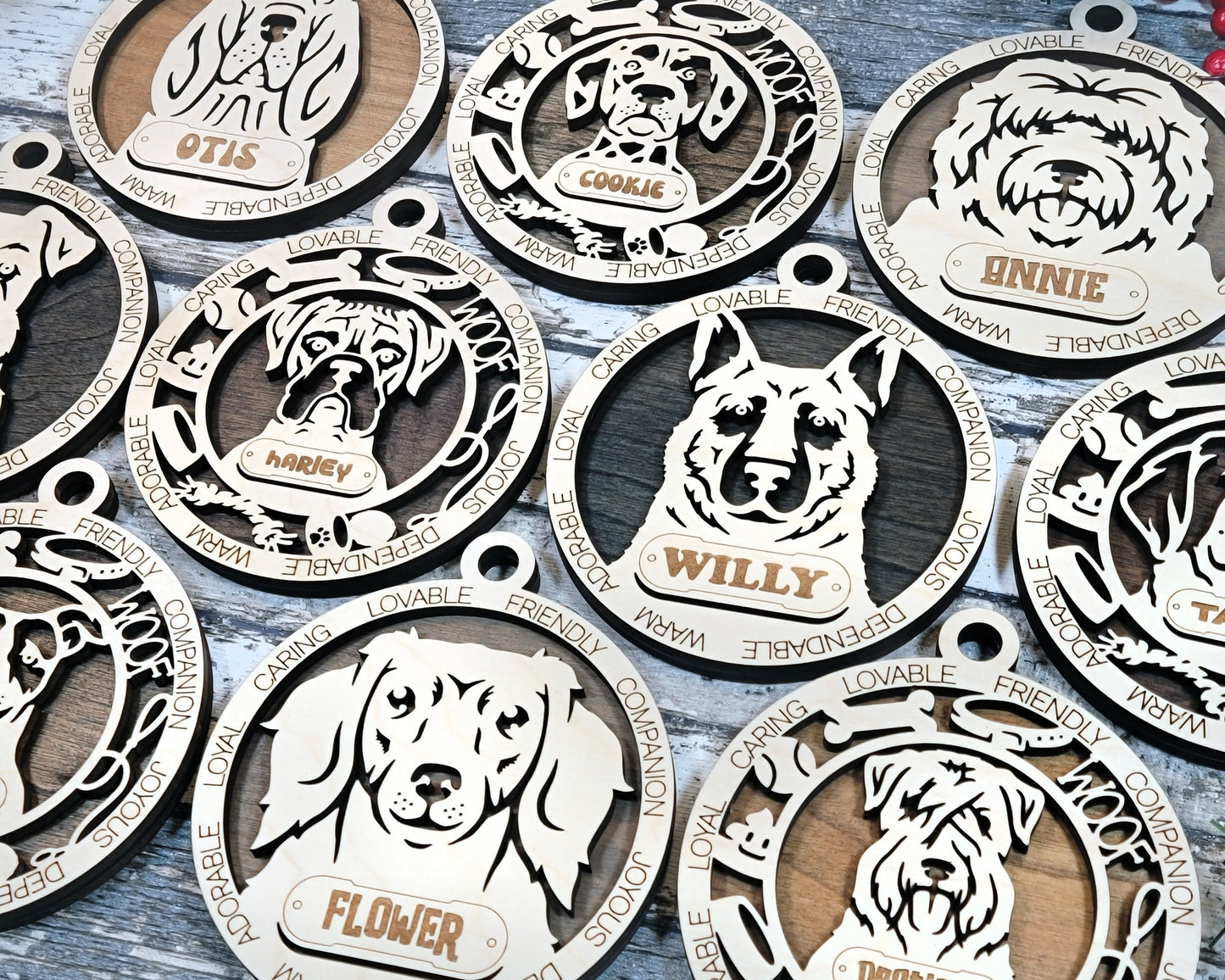 Pet Personalized Ornaments (Part 2) | Handcrafted | Wooden | Laser-Cut | Gift