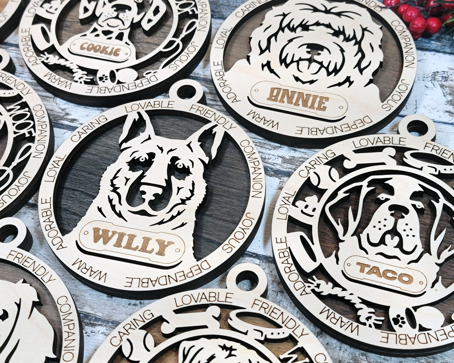 Pet Personalized Ornaments (Part 2) | Handcrafted | Wooden | Laser-Cut | Gift