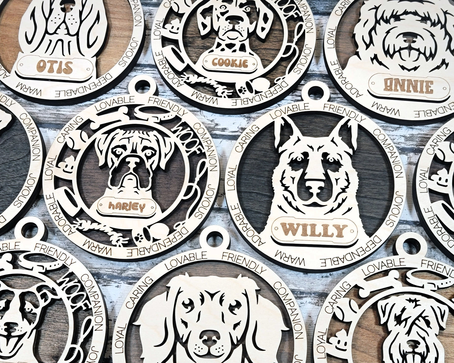 Pet Personalized Ornaments (Part 2) | Handcrafted | Wooden | Laser-Cut | Gift