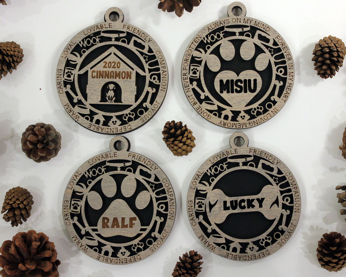 Puppy/Dog Personalized Ornaments | Handcrafted | Wooden | Laser-Cut | Gift