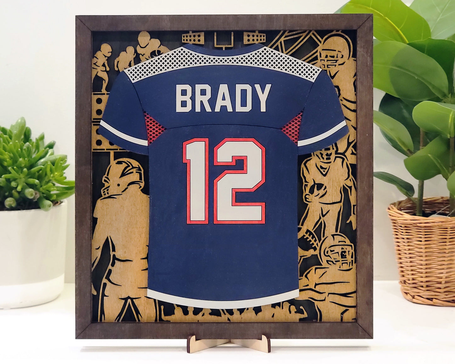 Football Jersey Plaques Unique Grad or Senior Night Gift - Personalize with Player Name and Stats, Team Name, Number and Colors!