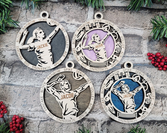 Volleyball Player Personalized Ornaments | Handcrafted | Wooden | Laser-Cut | Gift