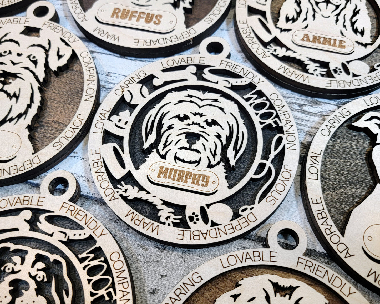 Pet Personalized Ornaments (Part 1) | Handcrafted | Wooden | Laser-Cut | Gift
