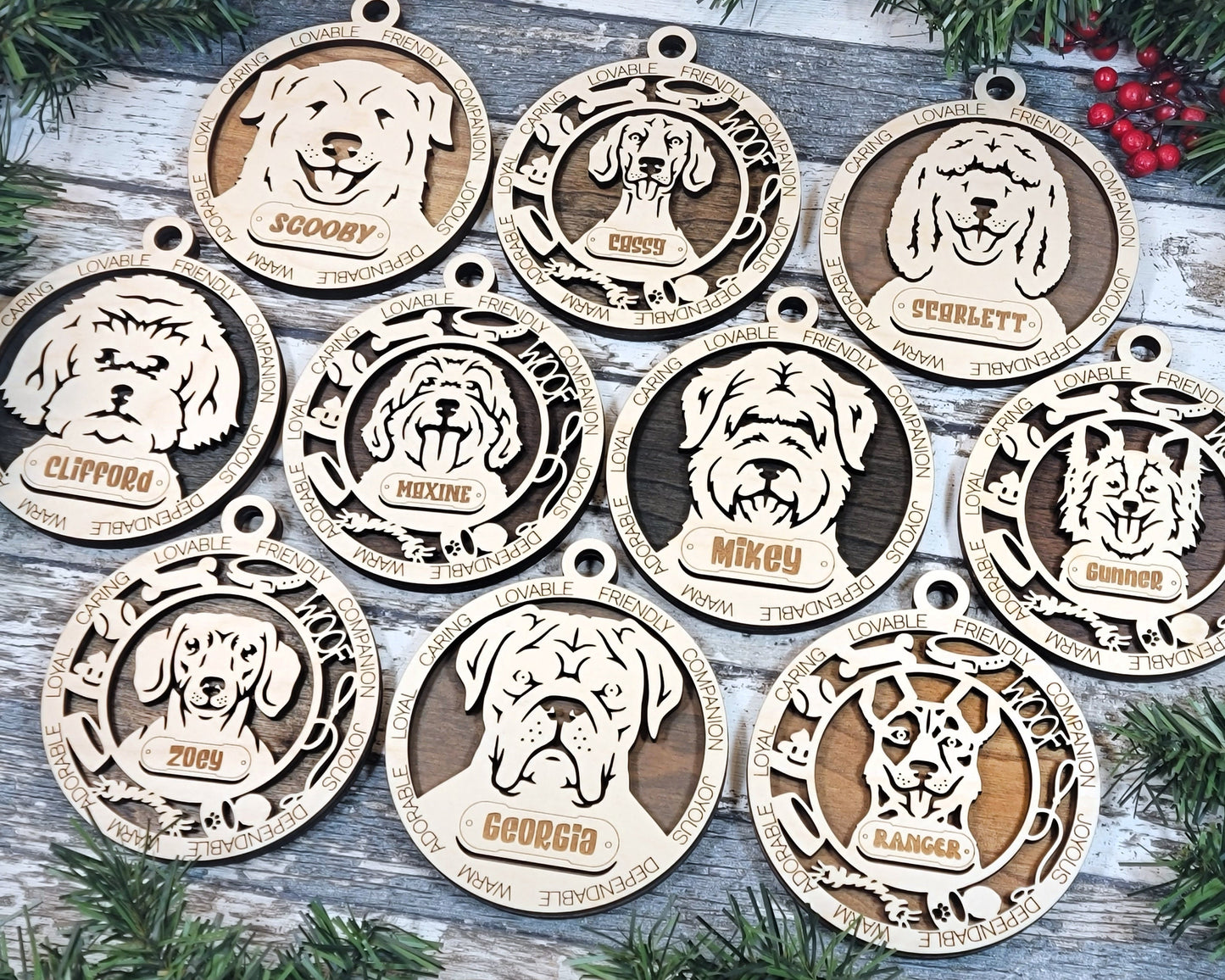 Pet Personalized Ornaments (Part 2) | Handcrafted | Wooden | Laser-Cut | Gift