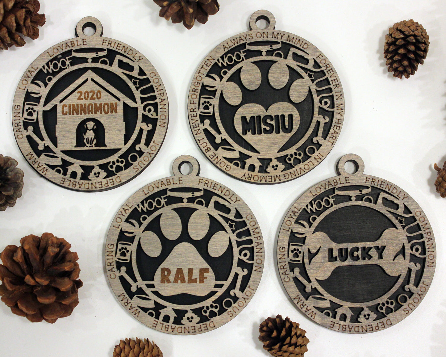 Puppy/Dog Personalized Ornaments | Handcrafted | Wooden | Laser-Cut | Gift
