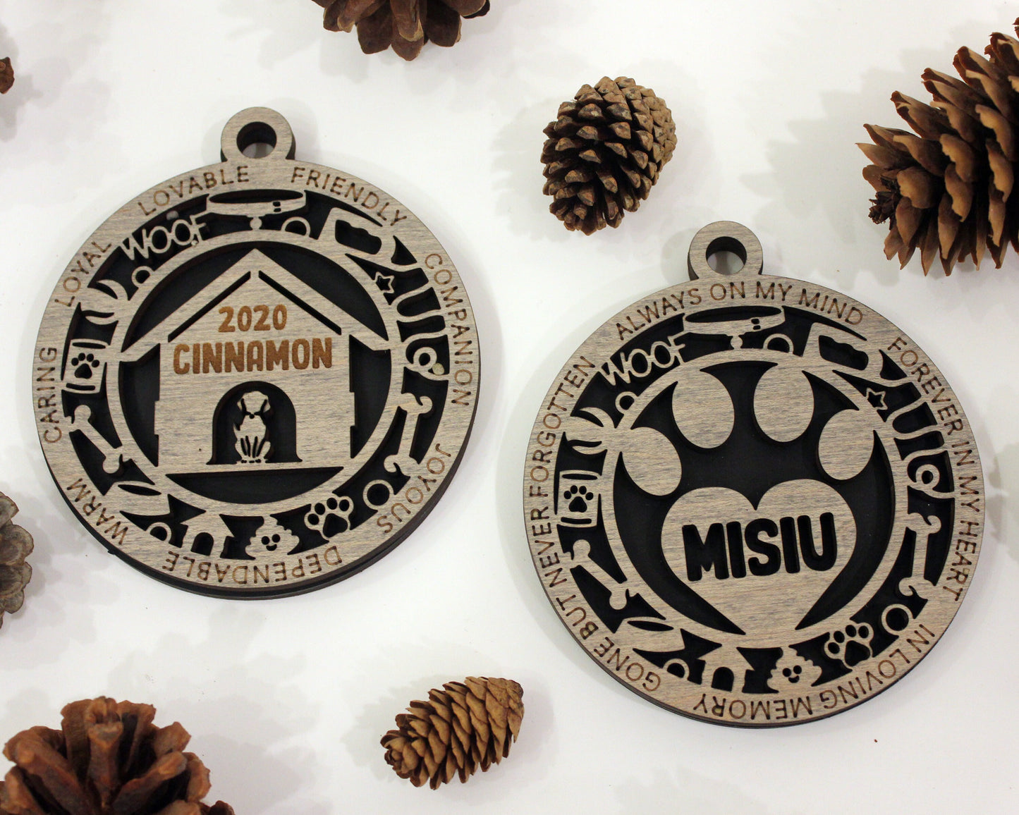 Puppy/Dog Personalized Ornaments | Handcrafted | Wooden | Laser-Cut | Gift