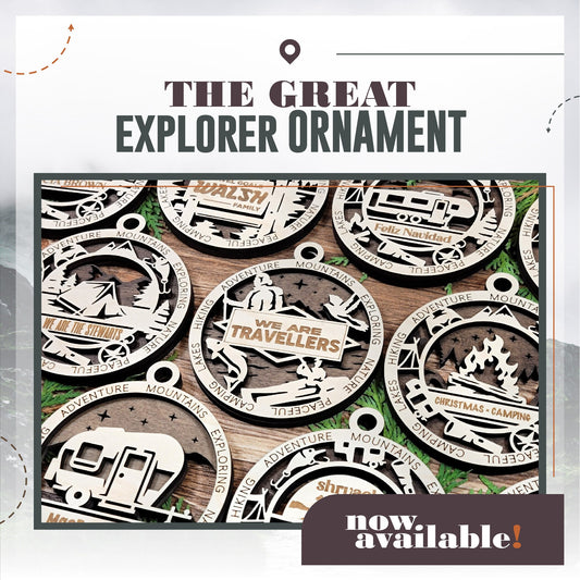 Lake, Cabin, Dock, Mountain Personalized Ornaments | Handcrafted | Wooden | Laser-Cut | Gift