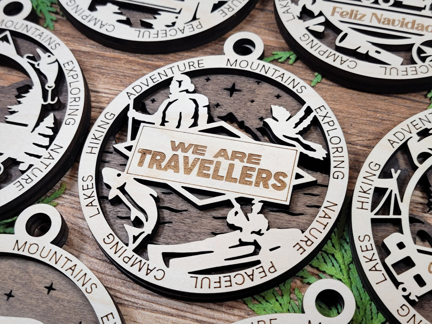 CAMPING Personalized Ornaments | Handcrafted | Wooden | Laser-Cut | Gift
