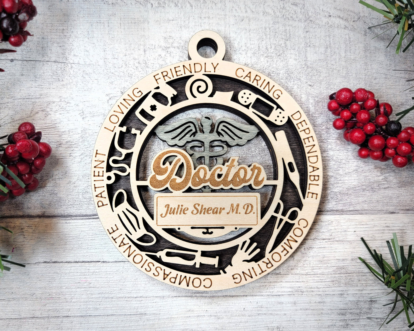 Doctor Personalized Ornaments | Handcrafted | Wooden | Laser-Cut | Gift