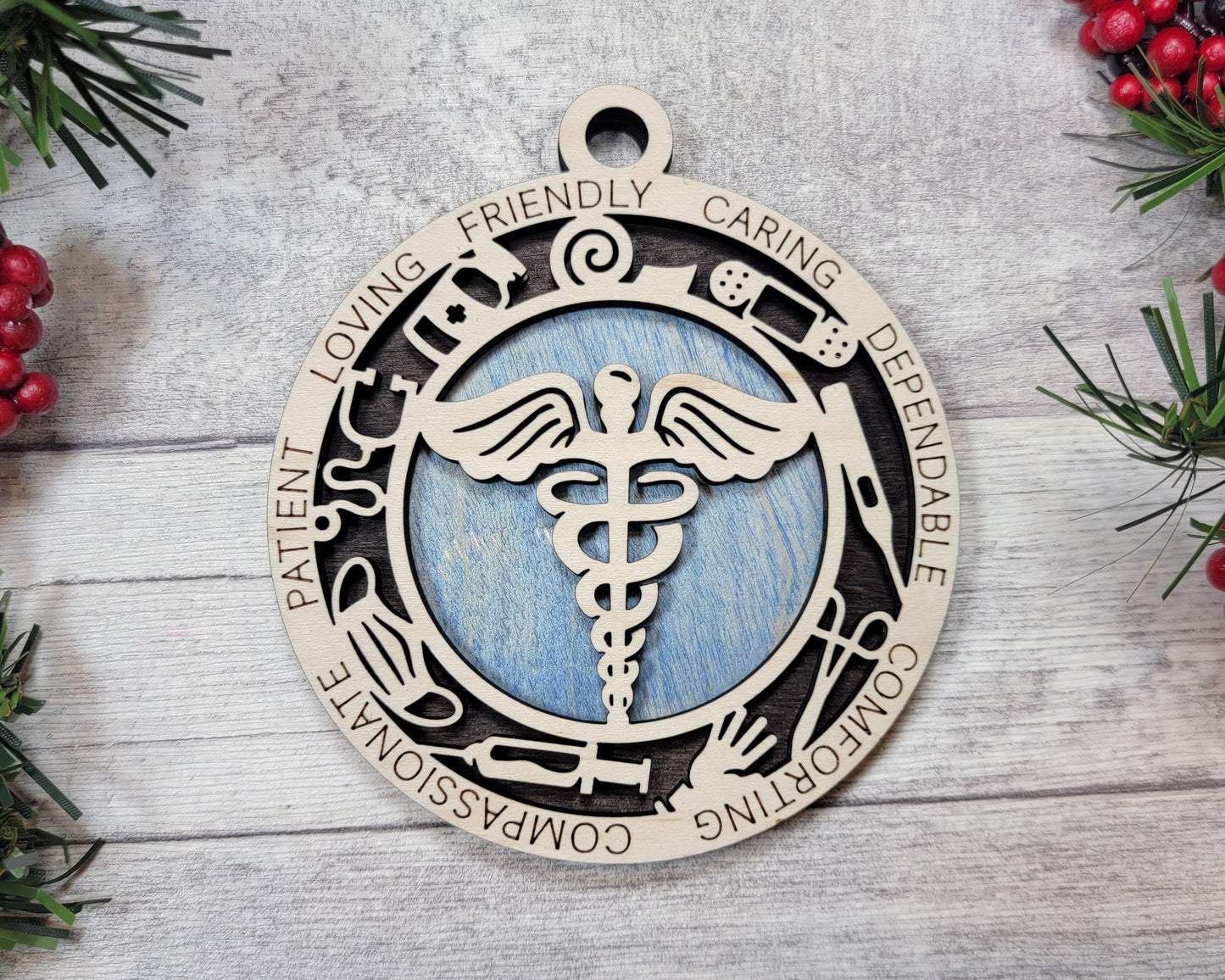Medical Staff Personalized Ornaments | Handcrafted | Wooden | Laser-Cut | Gift