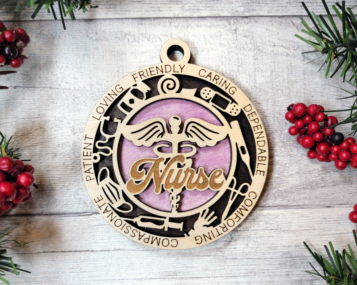Nurse Personalized Ornaments | Handcrafted | Wooden | Laser-Cut | Gift