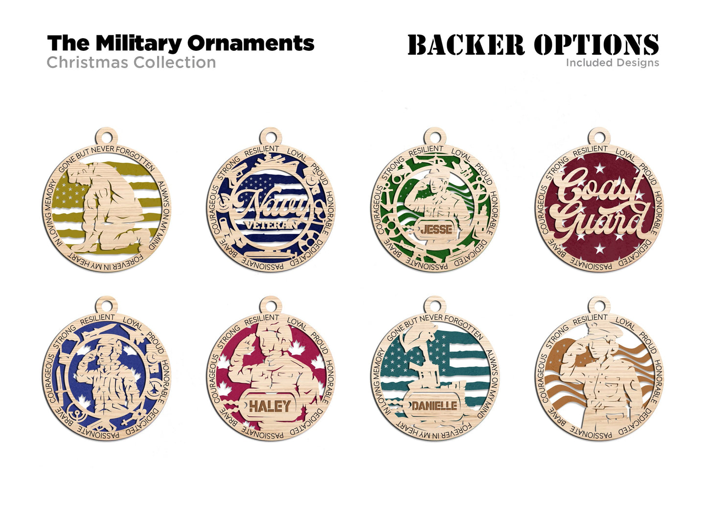 Air Force Military Personalized Ornaments | Handcrafted | Wooden | Laser-Cut | Gift