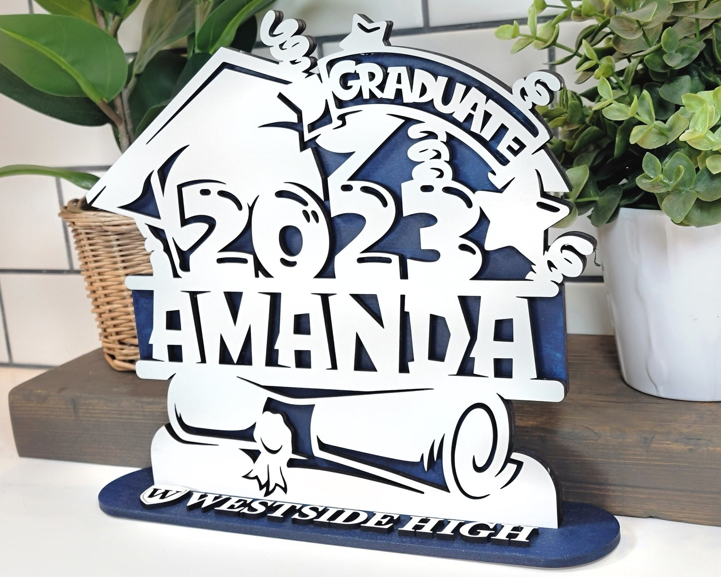 Personalized Graduation Signs, Freestanding | Handcrafted | Wooden | Laser-Cut | Gift