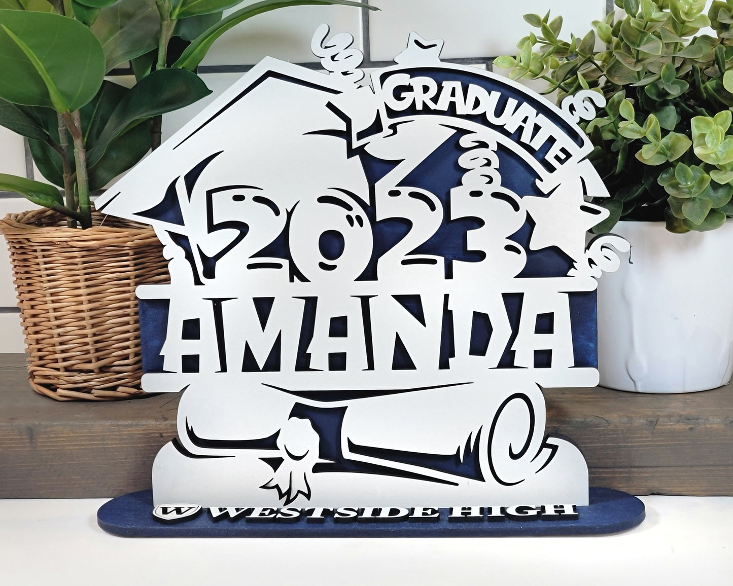 Personalized Graduation Signs, Freestanding | Handcrafted | Wooden | Laser-Cut | Gift