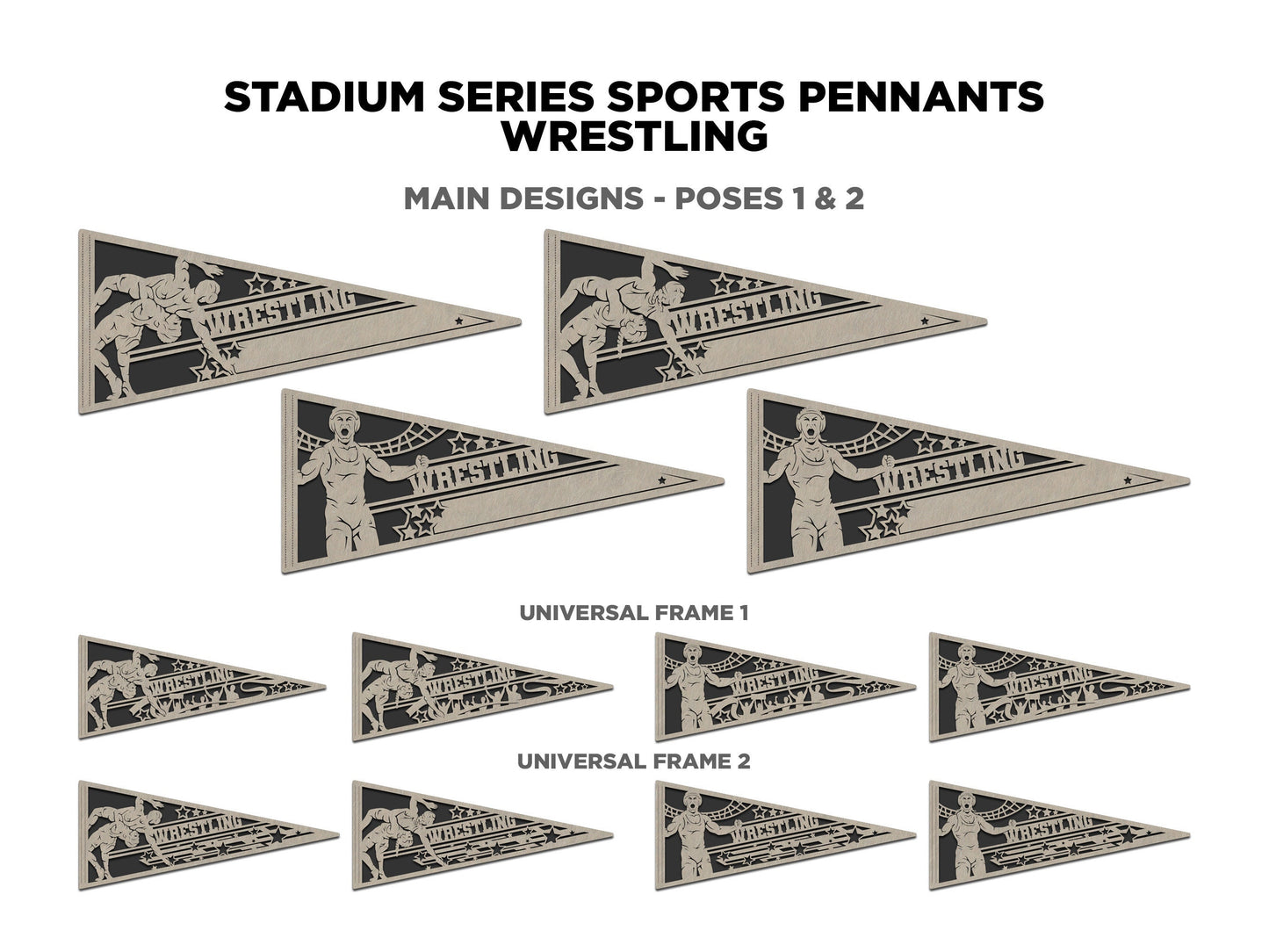 Wrestling Personalized Pennants