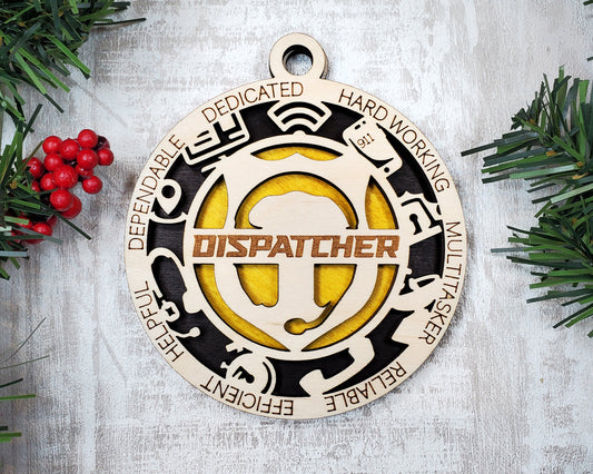 Dispatcher Ornaments | Handcrafted | Wooden | Laser-Cut | Gift