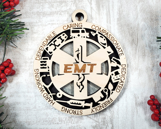 EMT | Paramedic Ornaments | Handcrafted | Wooden | Laser-Cut | Gift