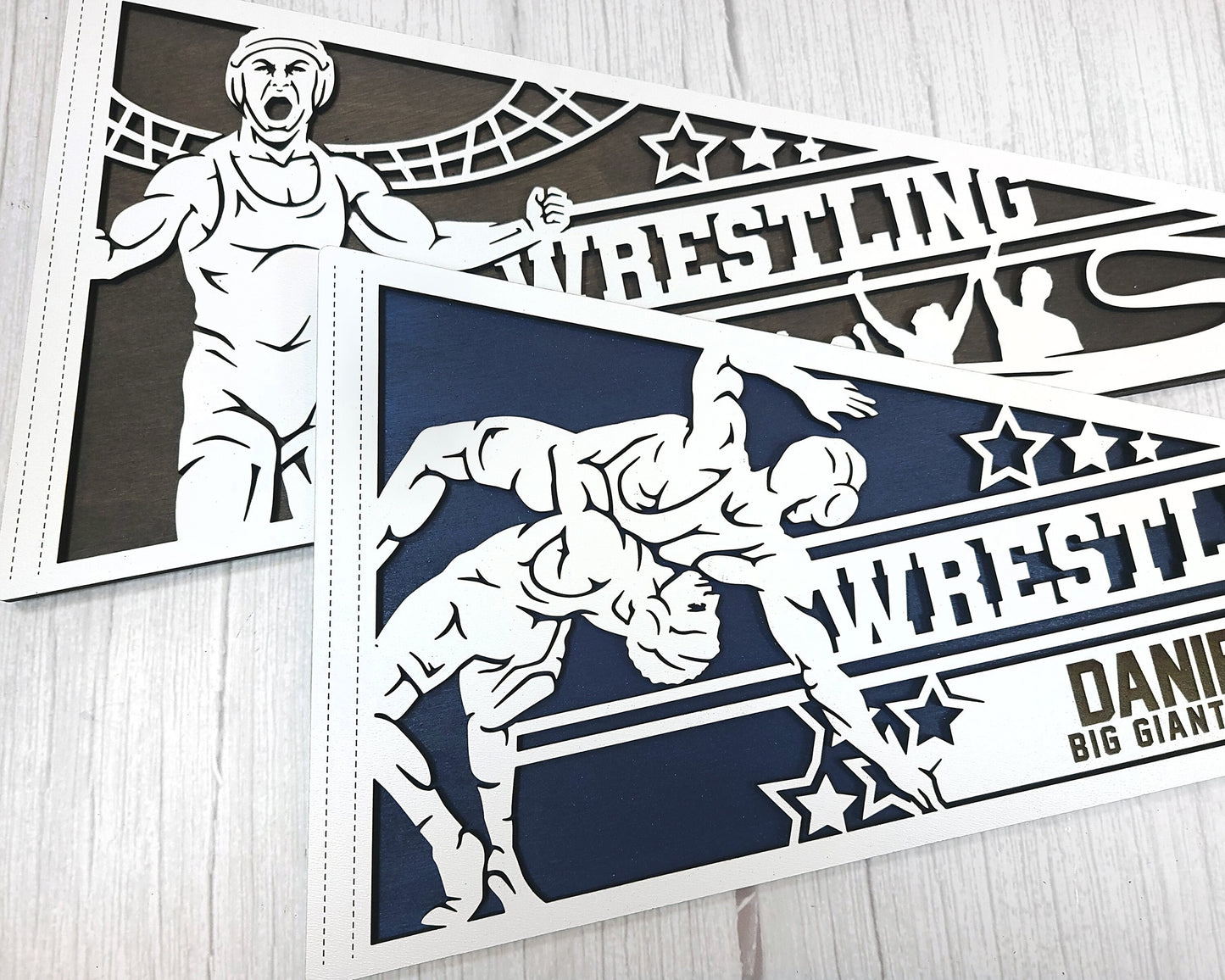 Wrestling Personalized Pennants