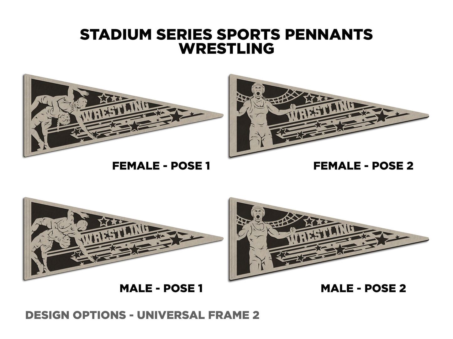 Wrestling Personalized Pennants