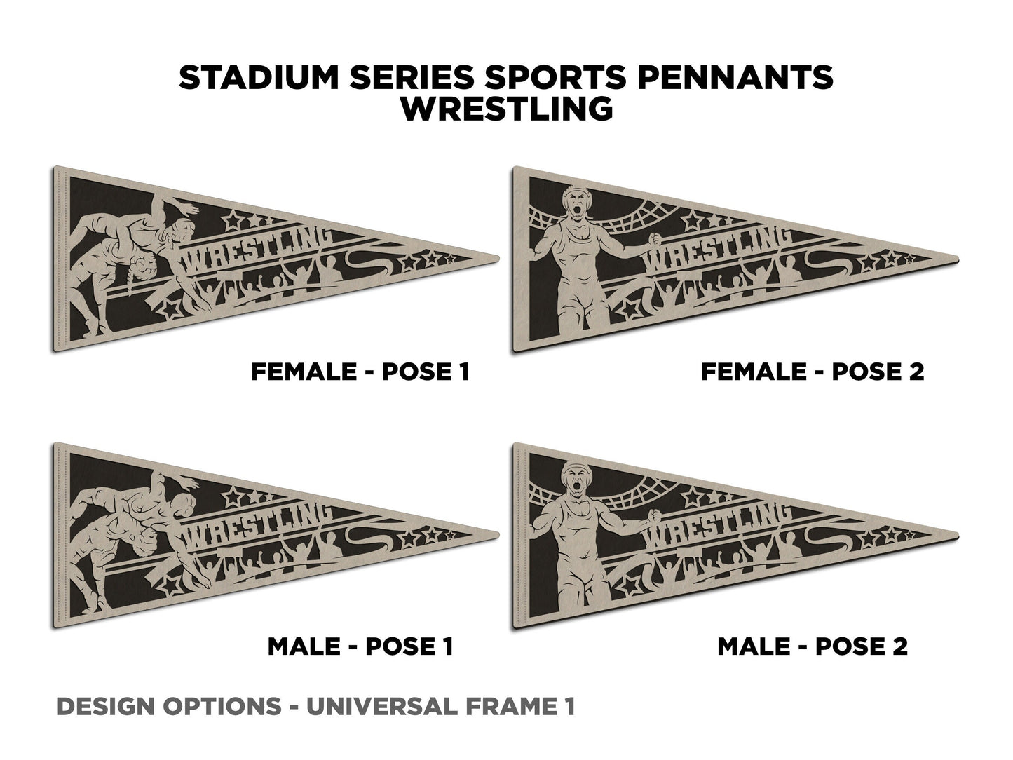 Wrestling Personalized Pennants