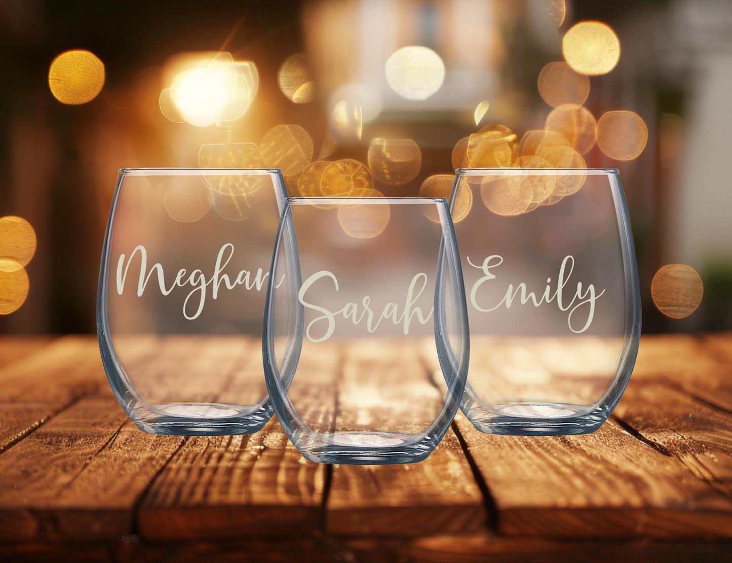 Custom Stemless Wine Glasses | Choose Your Own Image or Text | Personalized