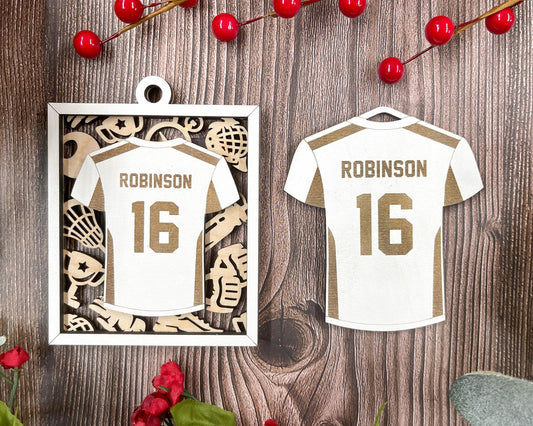 Lacrosse Jersey Personalized Ornaments | Handcrafted | Wooden | Laser-Cut | Gift