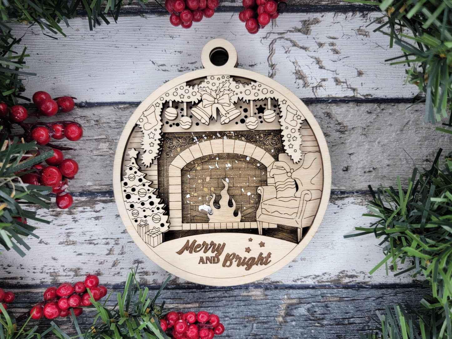 3D Christmas Ornaments | Handcrafted | Wooden | Laser-Cut | Gift