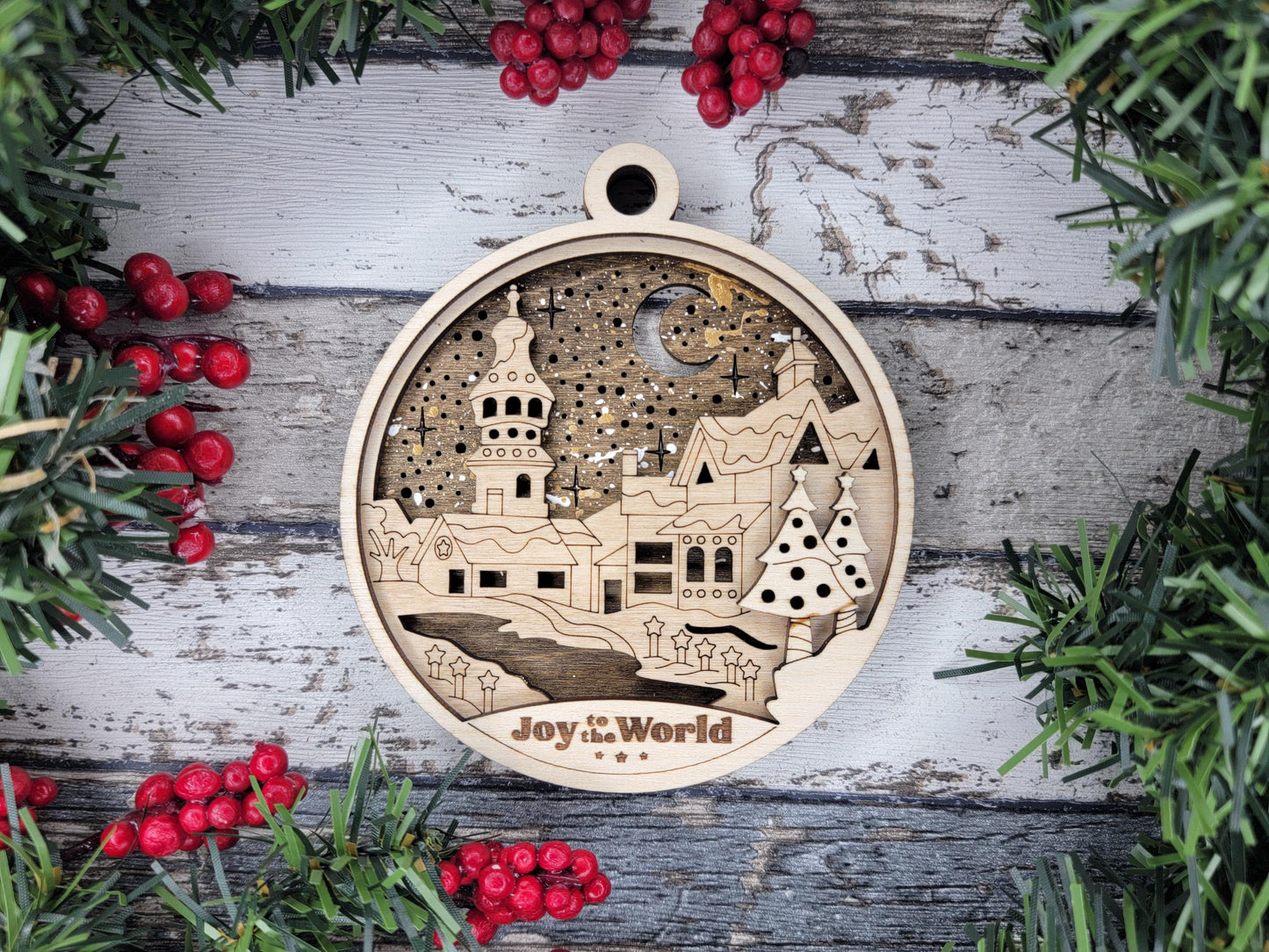3D Christmas Ornaments | Handcrafted | Wooden | Laser-Cut | Gift