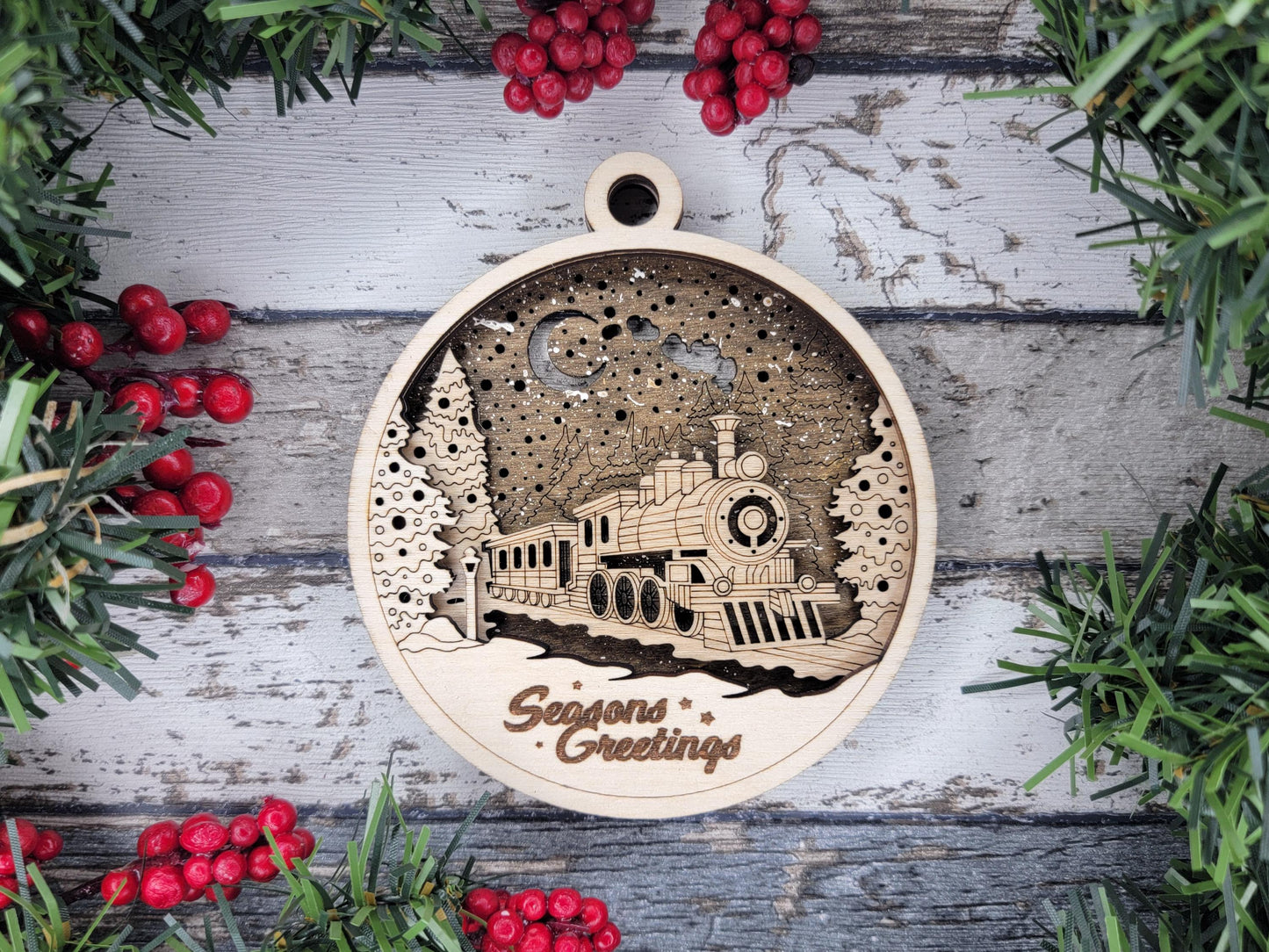 3D Christmas Ornaments | Handcrafted | Wooden | Laser-Cut | Gift