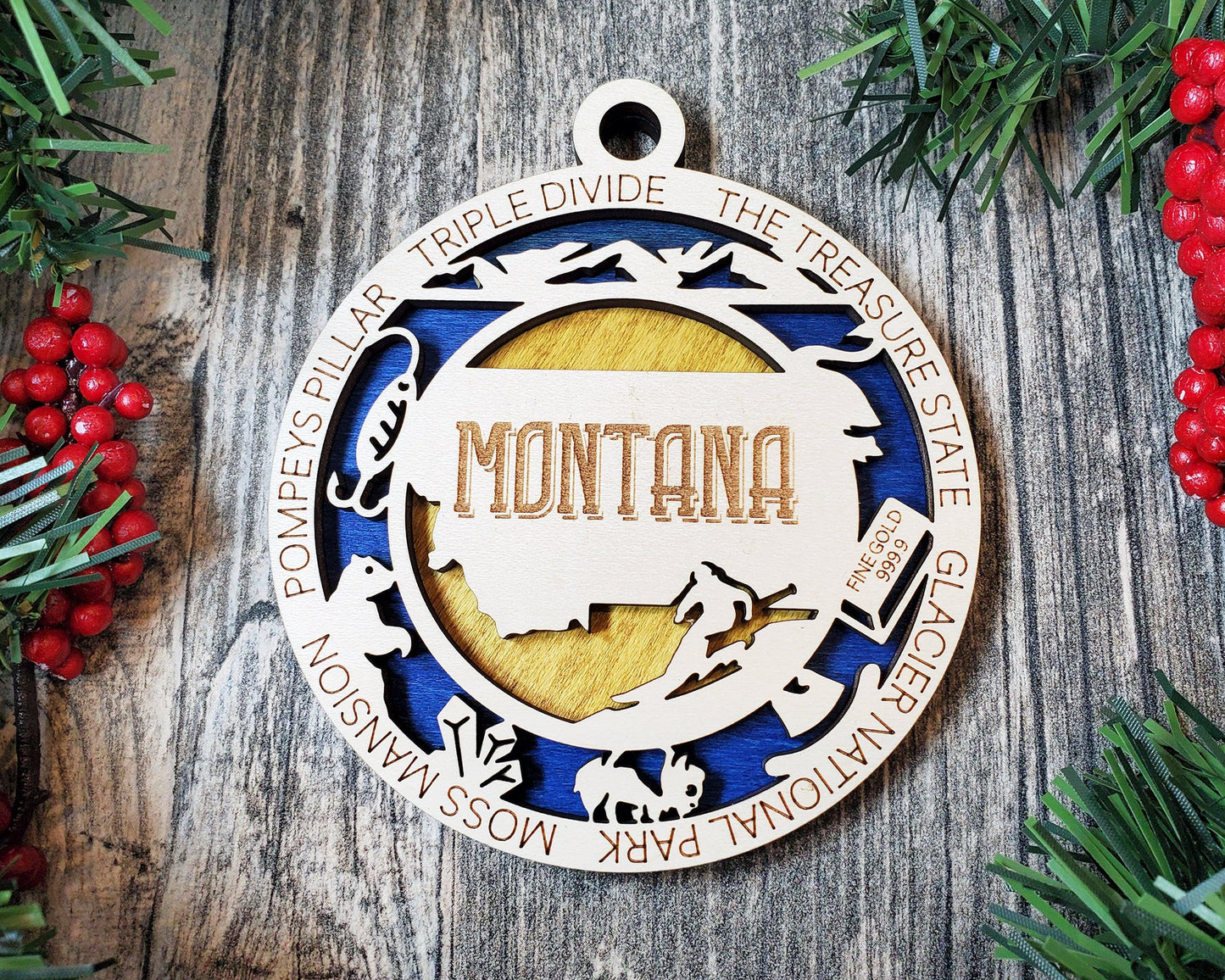 MONTANA State Travel Ornaments