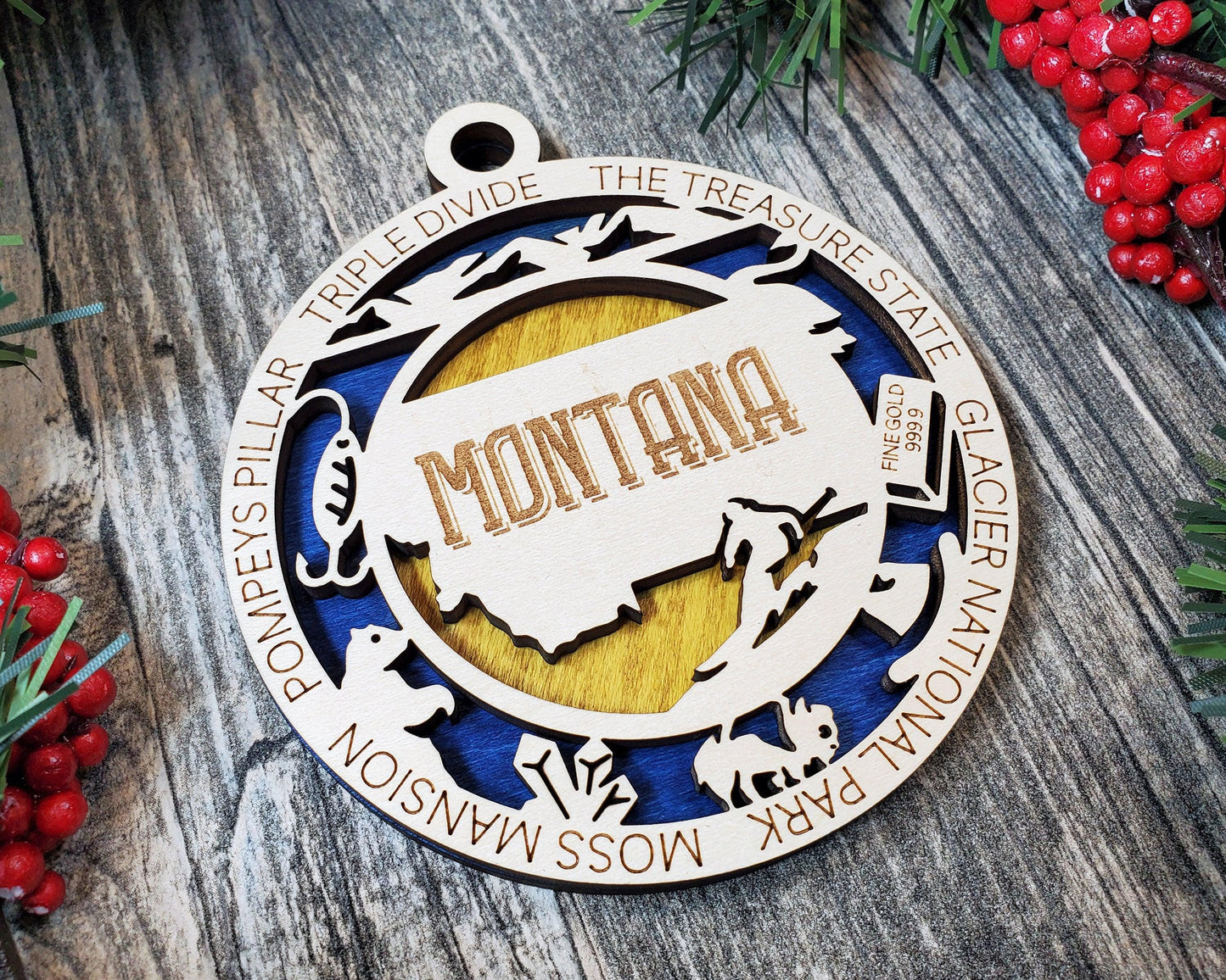 MONTANA State Travel Ornaments