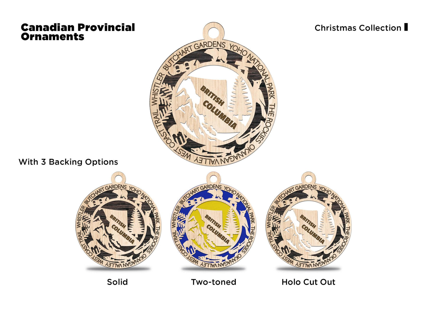 British Columbia Travel Ornaments