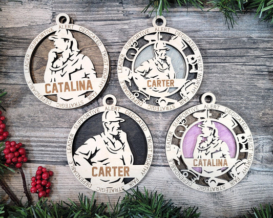 Coach Personalized Ornaments | Handcrafted | Wooden | Laser-Cut | Gift