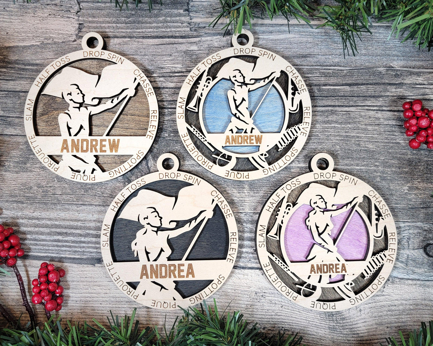 Color Guard Personalized Ornaments | Handcrafted | Wooden | Laser-Cut | Gift
